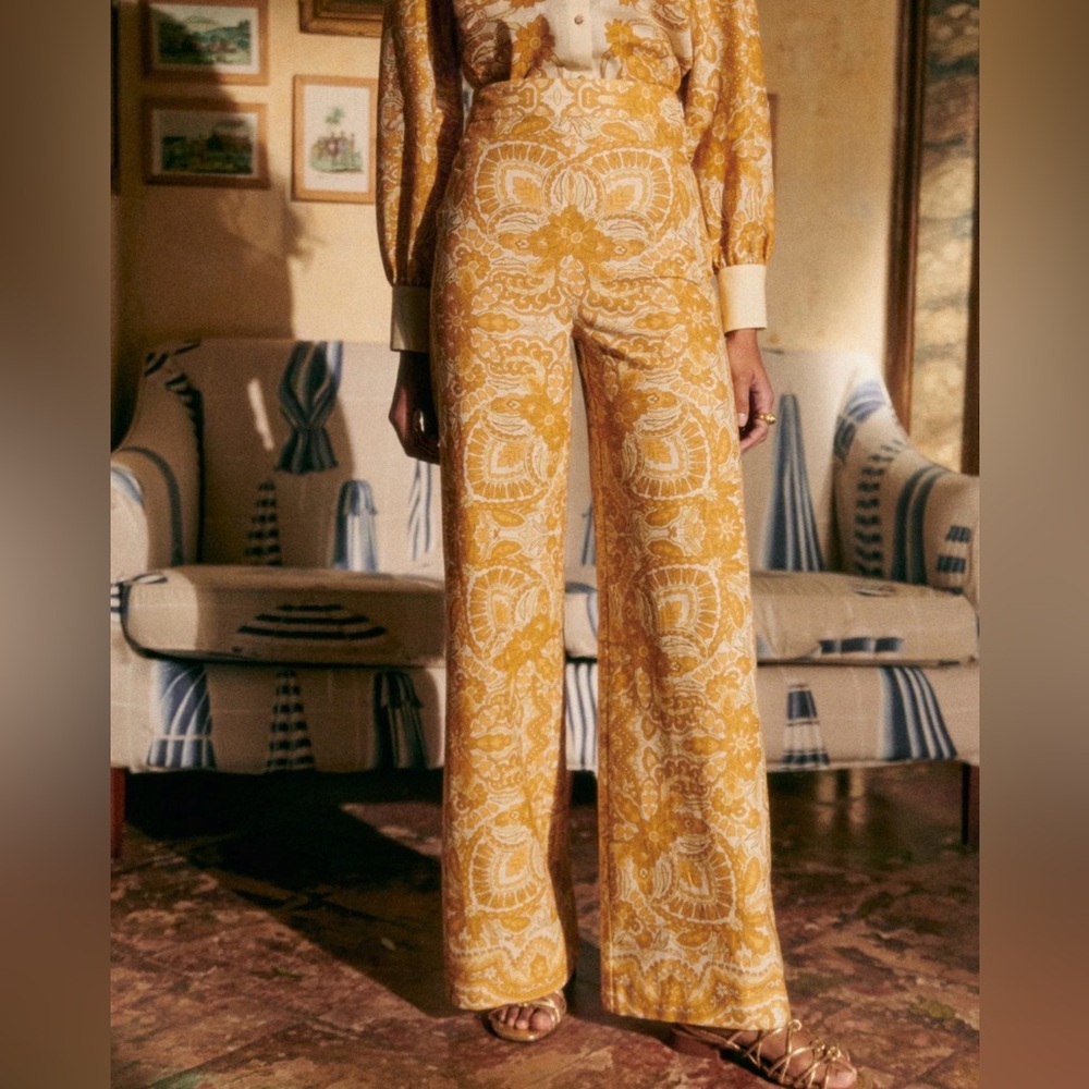 Sézane Tyler trousers sold out zini print US6 NWT
